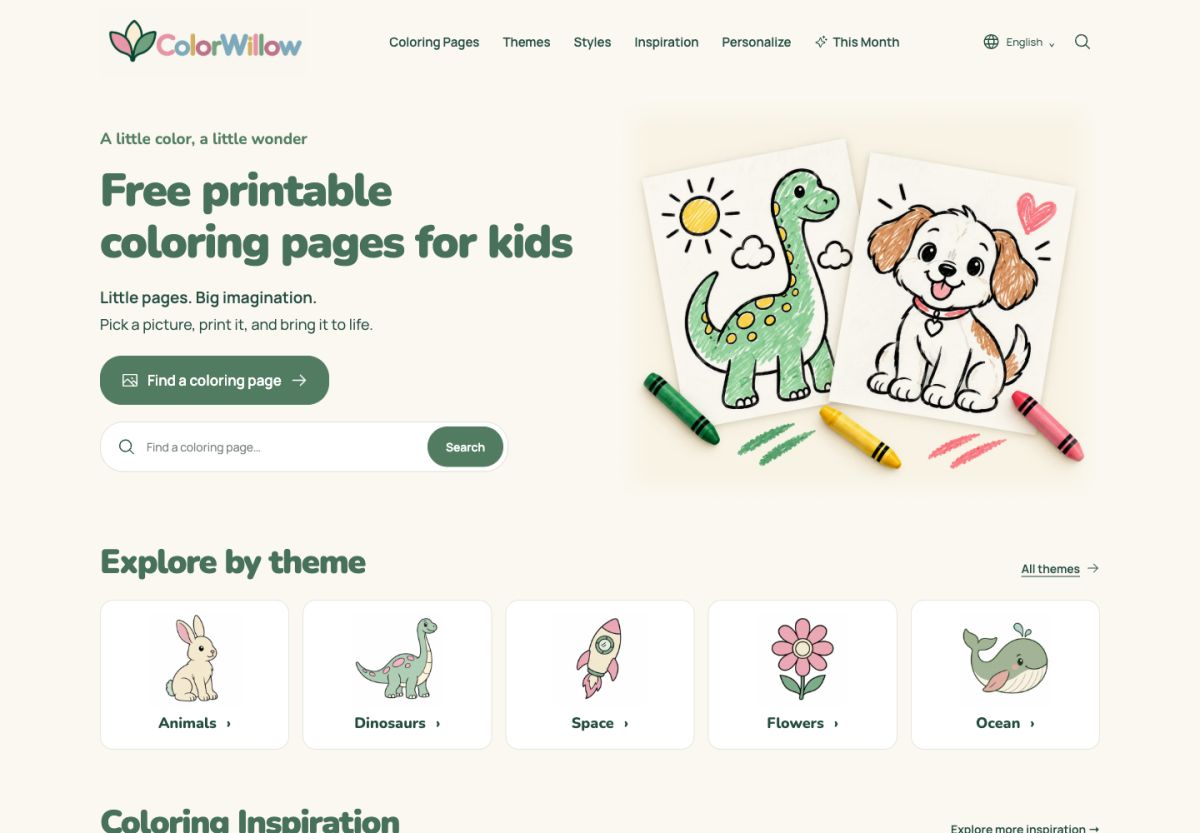 ColorWillow website screenshot