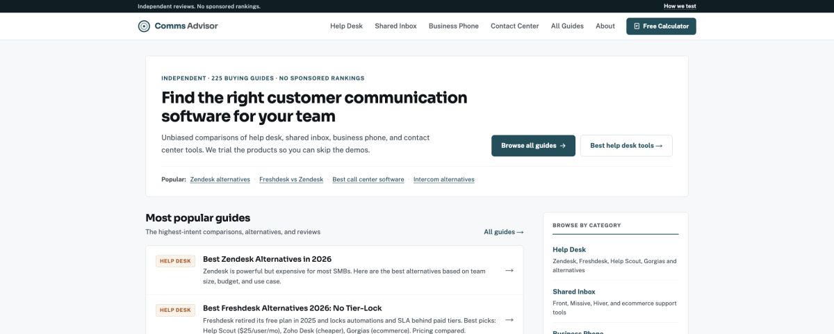 Comms Advisor screenshot
