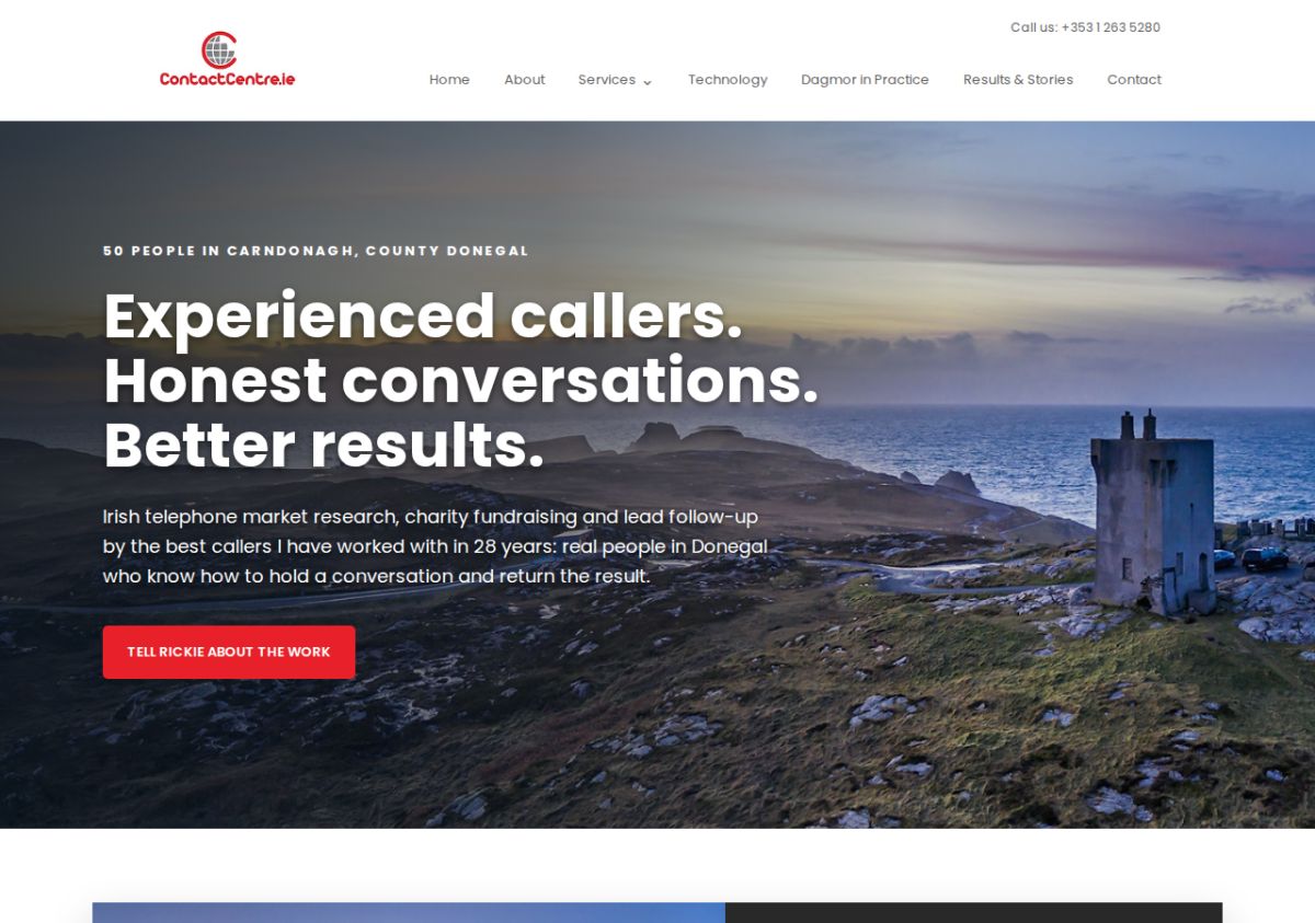 ContactCentre.ie website screenshot