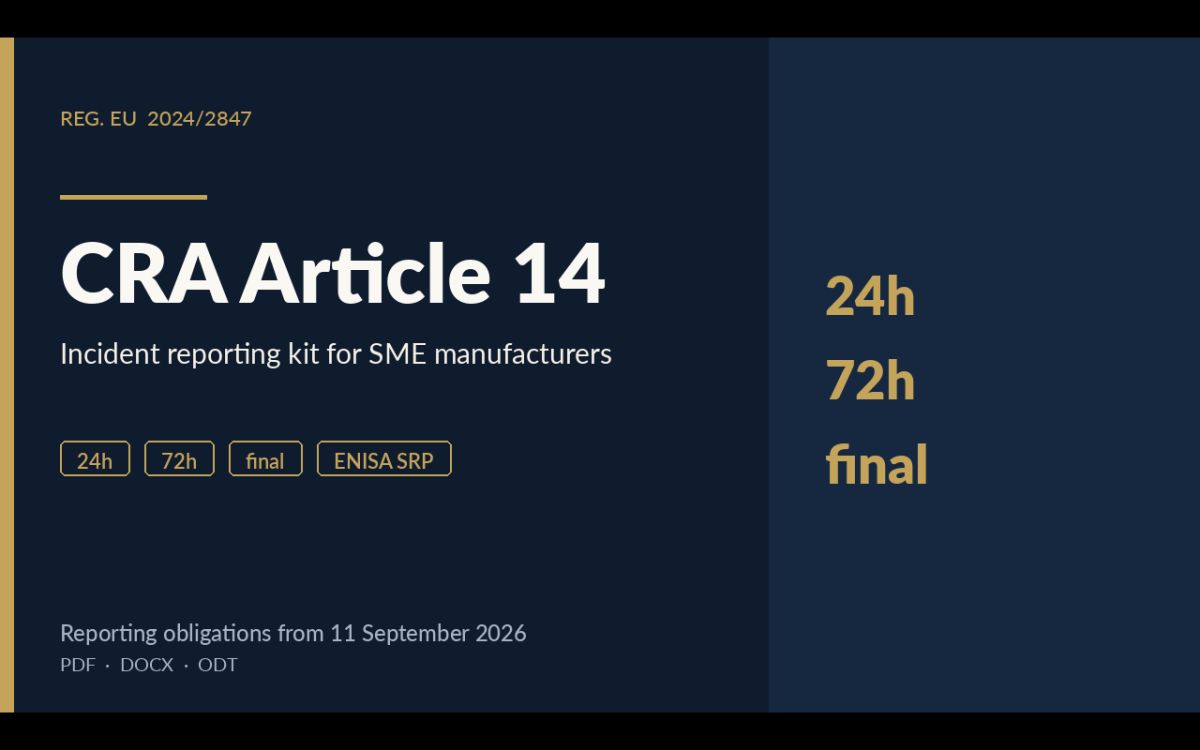 CRA Article 14 reporting kit screenshot