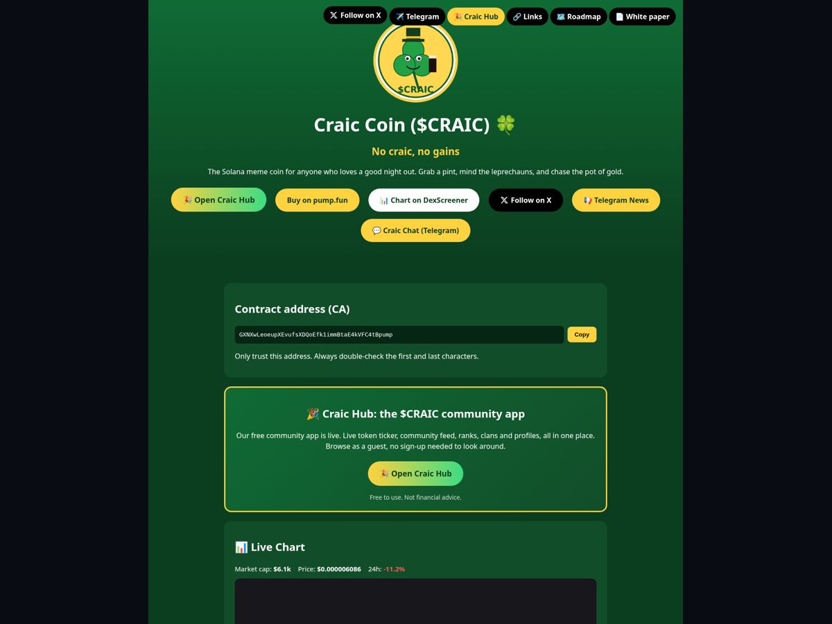 Craic Hub Exchange screenshot