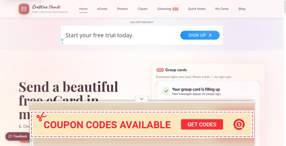 Cre8tive Hands website screenshot