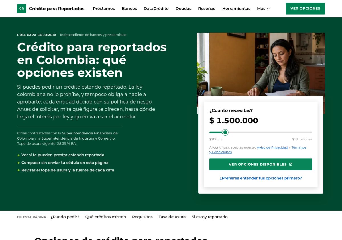 Crédito para Reportados screenshot