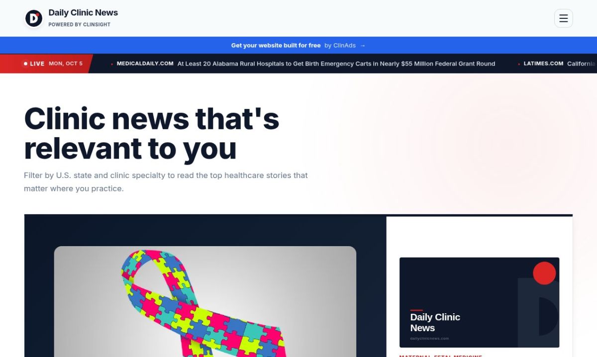 Daily Clinic News website screenshot