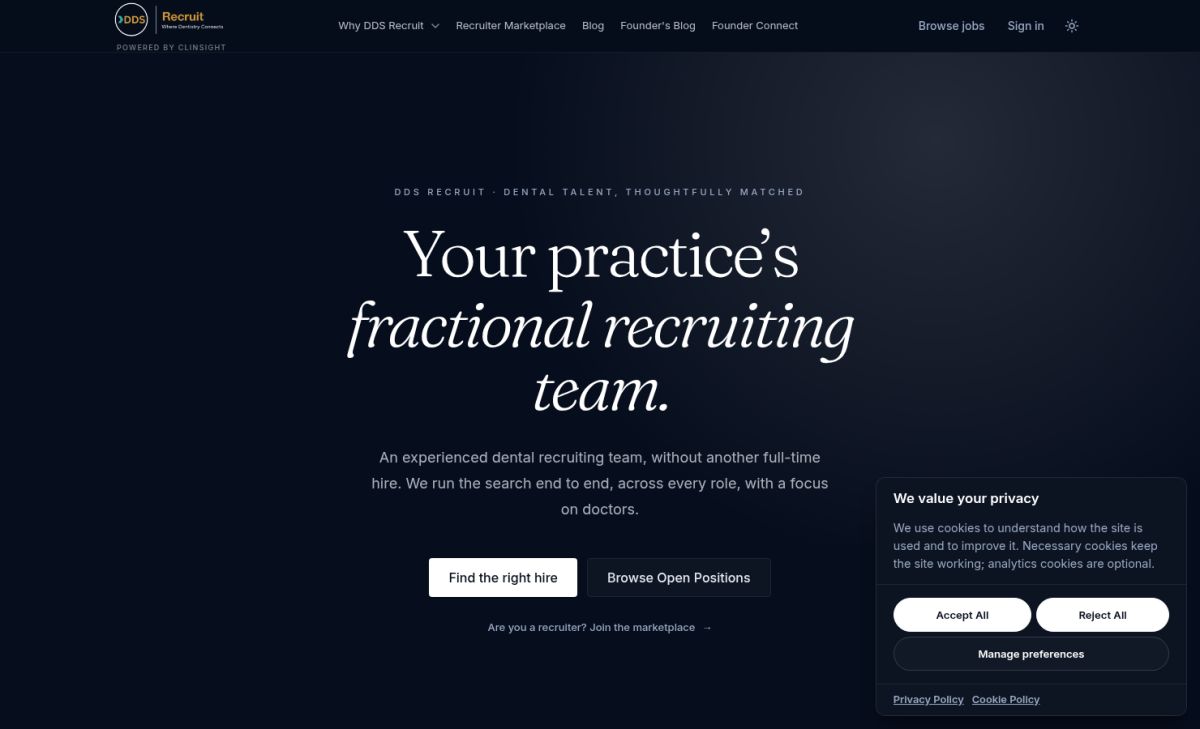 DDS Recruit website screenshot