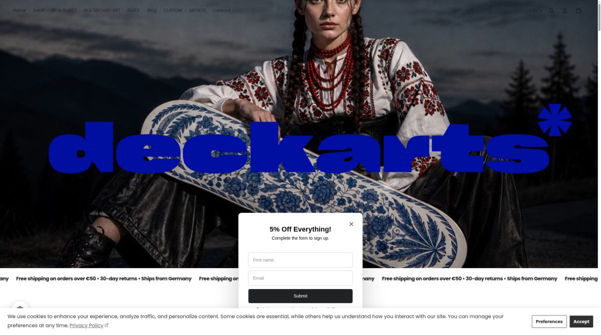 DeckArts France website screenshot