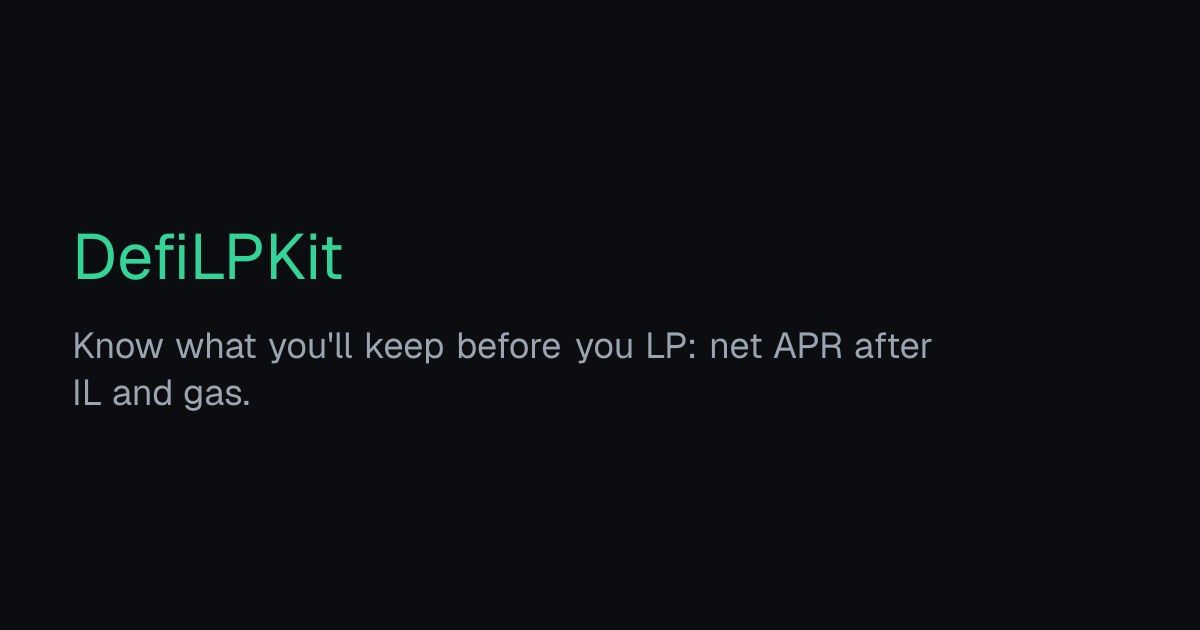 DefiLPKit website screenshot