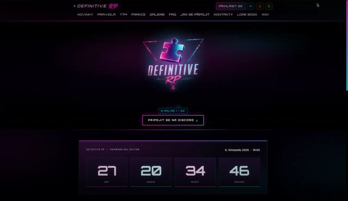 Definitive RP – GTA V roleplay website screenshot