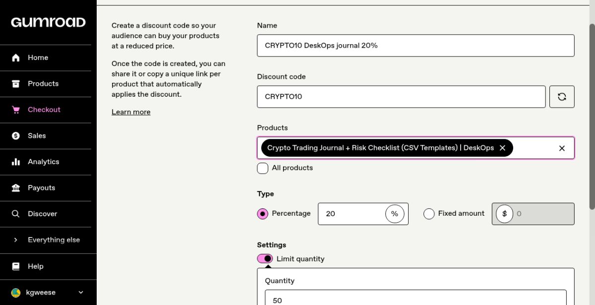 DeskOps Crypto Journal screenshot