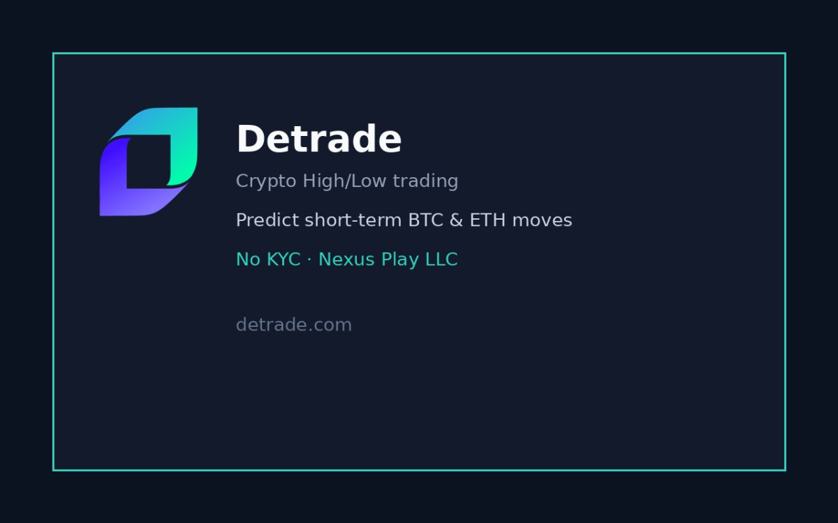 Detrade website screenshot