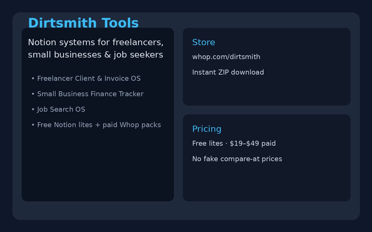 Dirtsmith Tools screenshot
