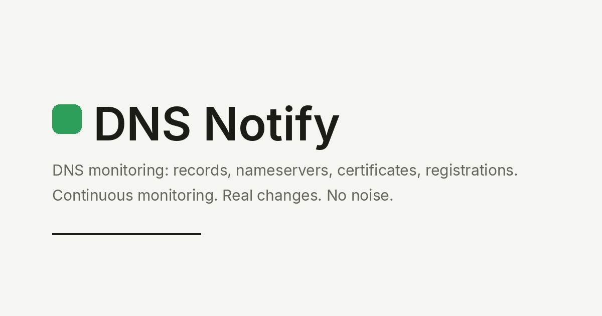 DNS Notify website screenshot