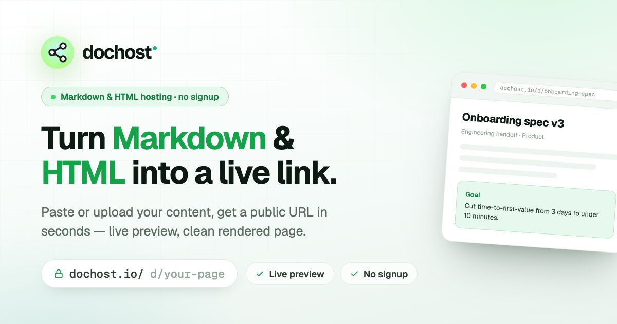 dochost website screenshot