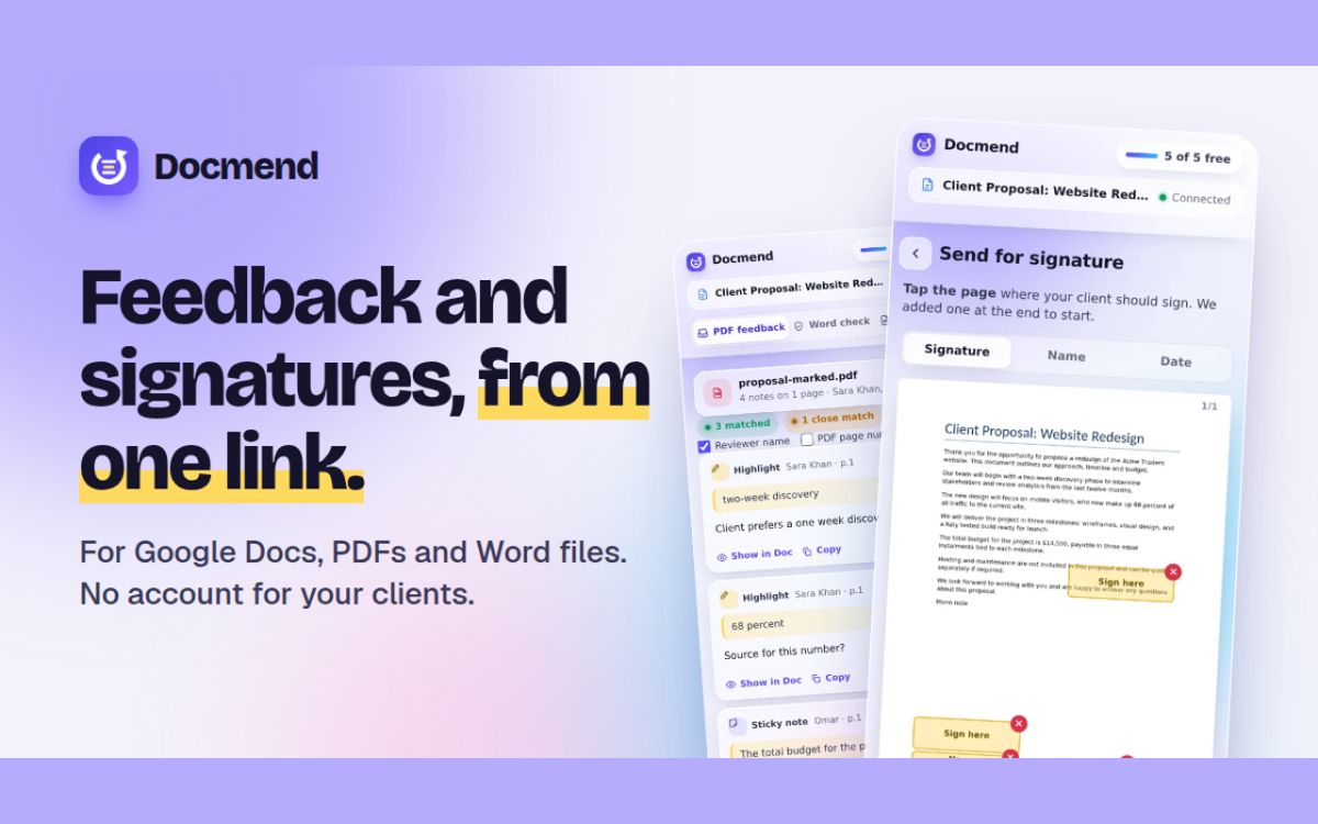 Docmend website screenshot