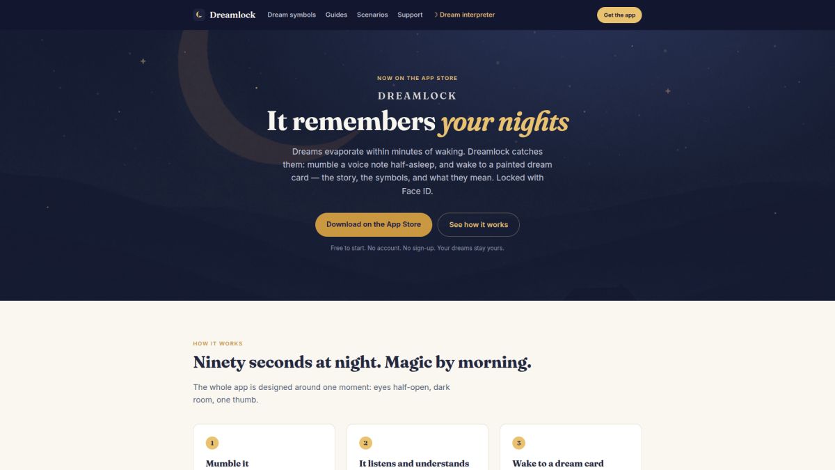 Dreamlock screenshot