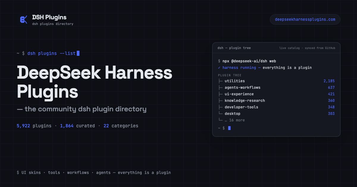 DSH Plugins — DeepSeek Harness Plugin Directory website screenshot