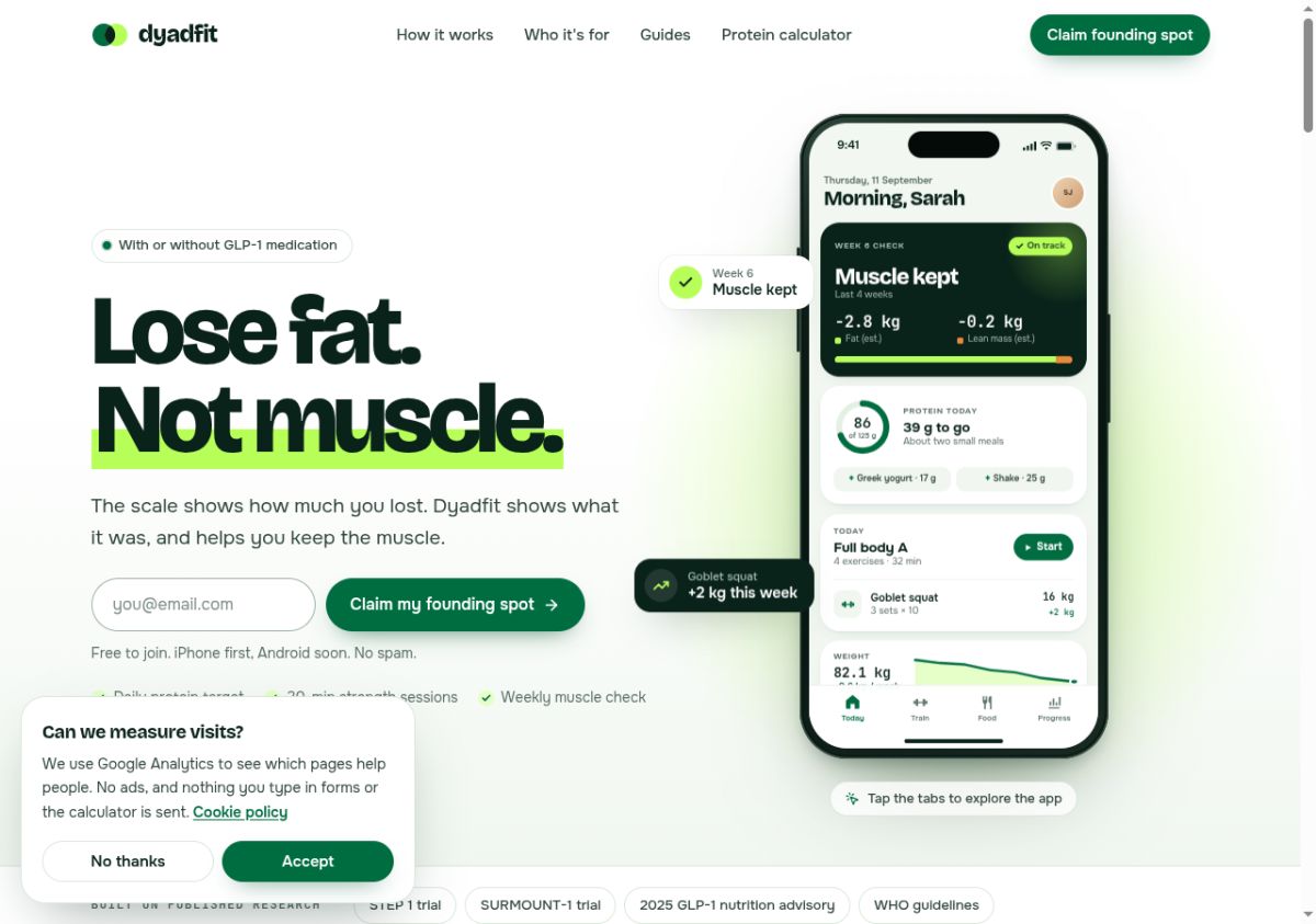 Dyadfit website screenshot