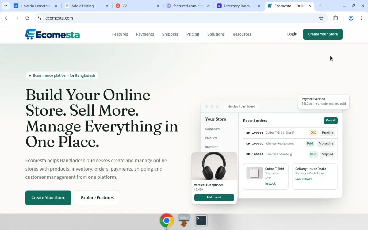 Ecomesta screenshot