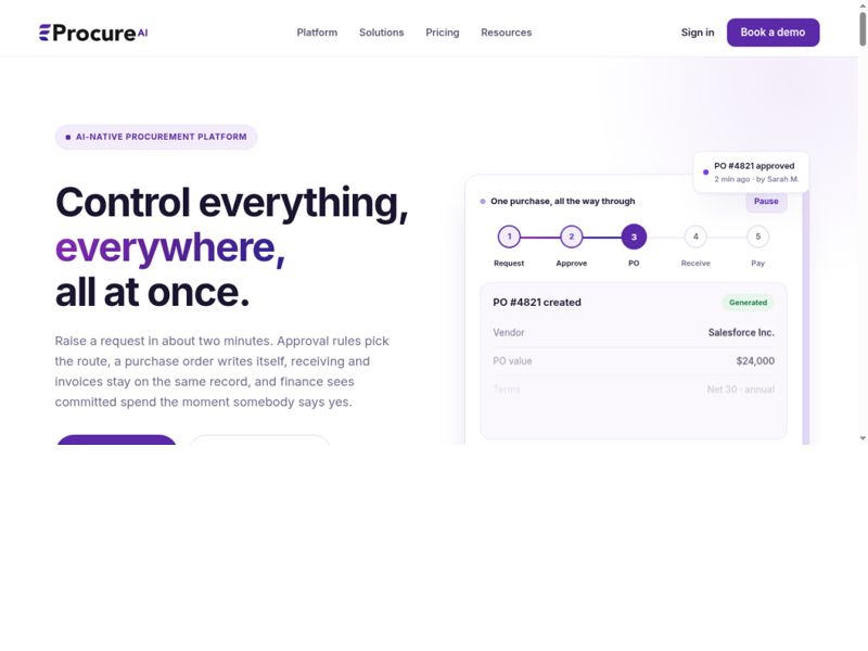 eProcureAI screenshot