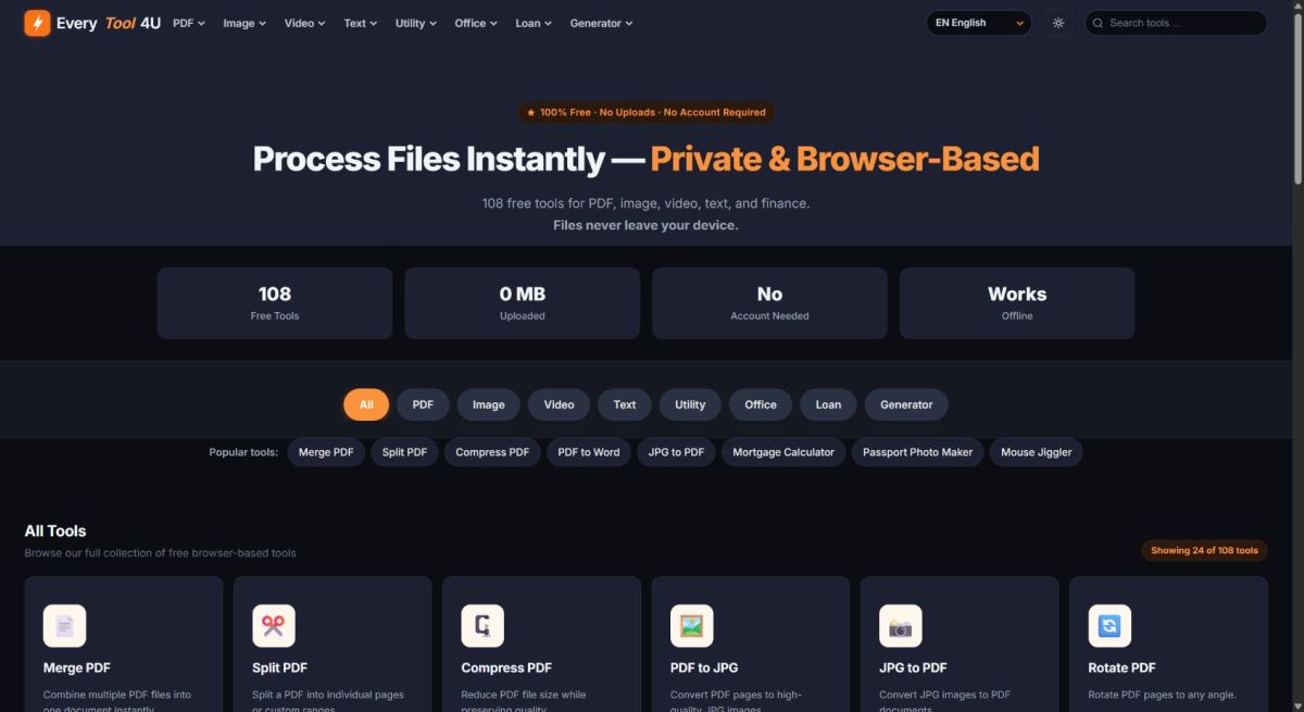 EveryTool4U website screenshot