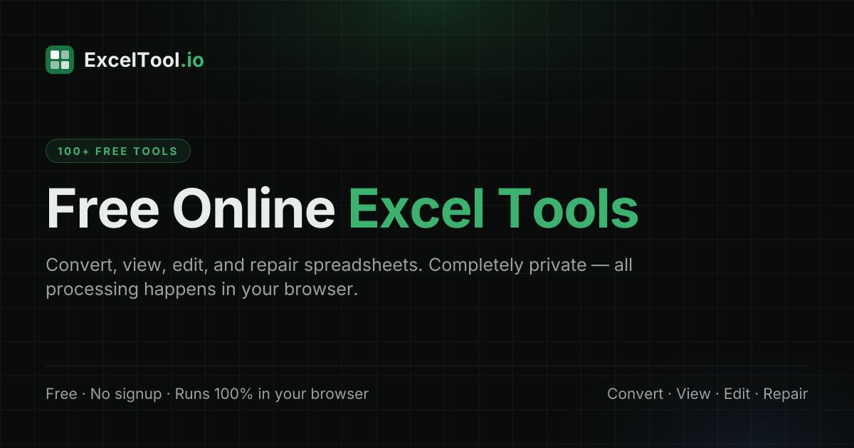 ExcelTool website screenshot
