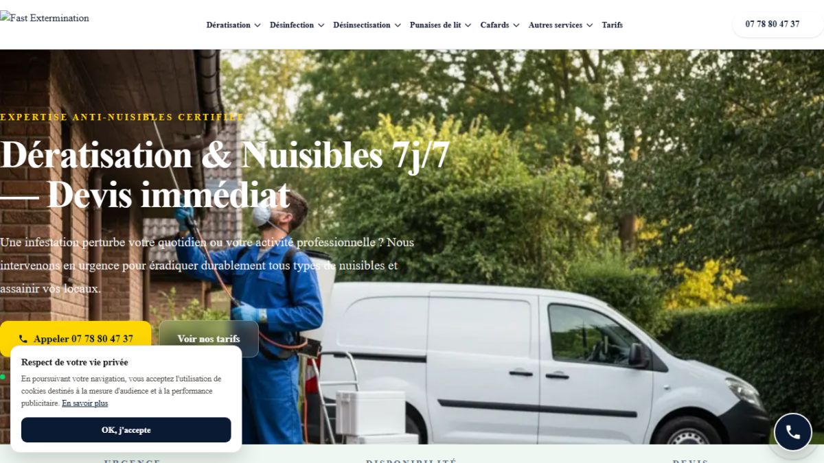 Fast Extermination website screenshot
