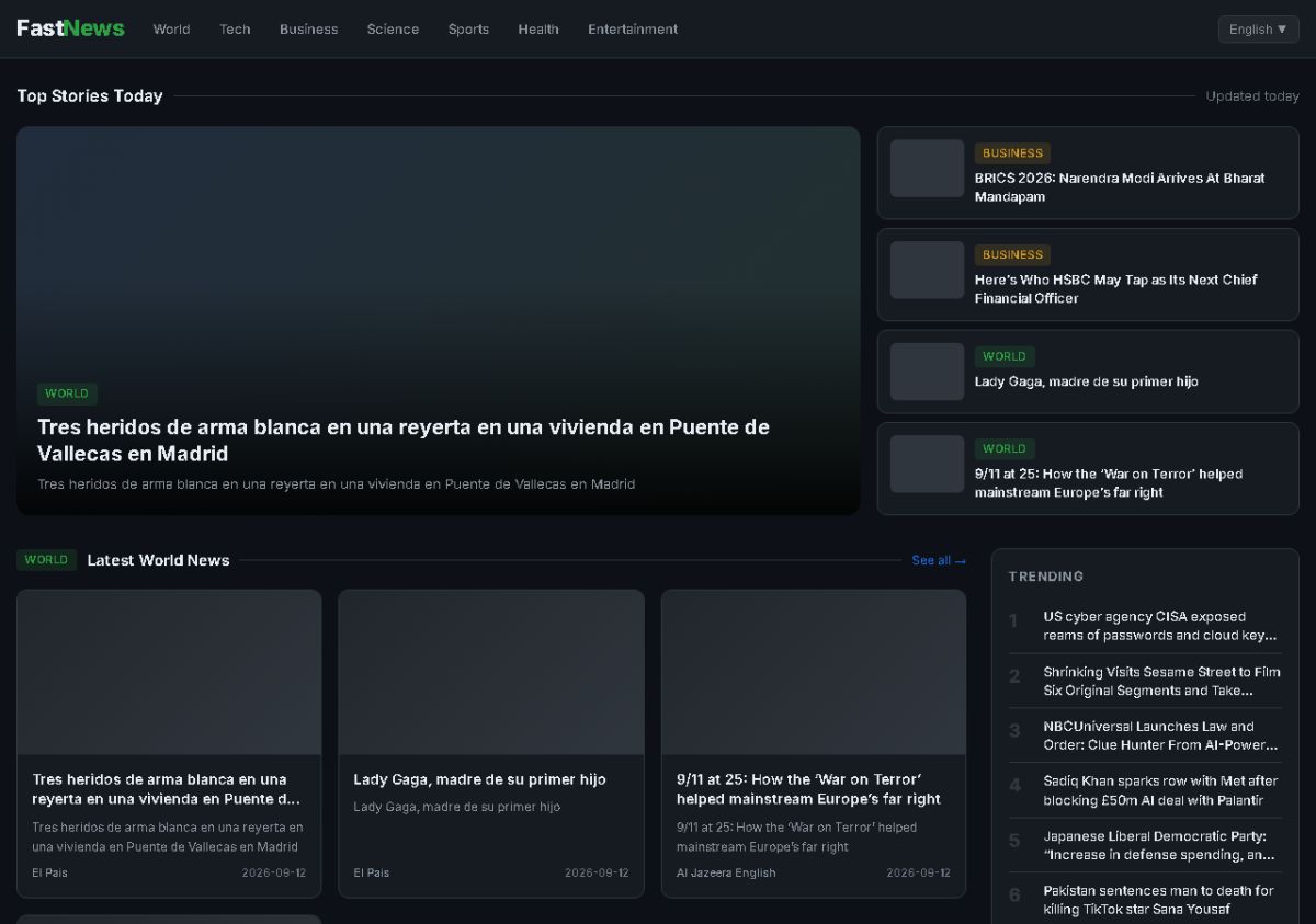 Fastnews website screenshot