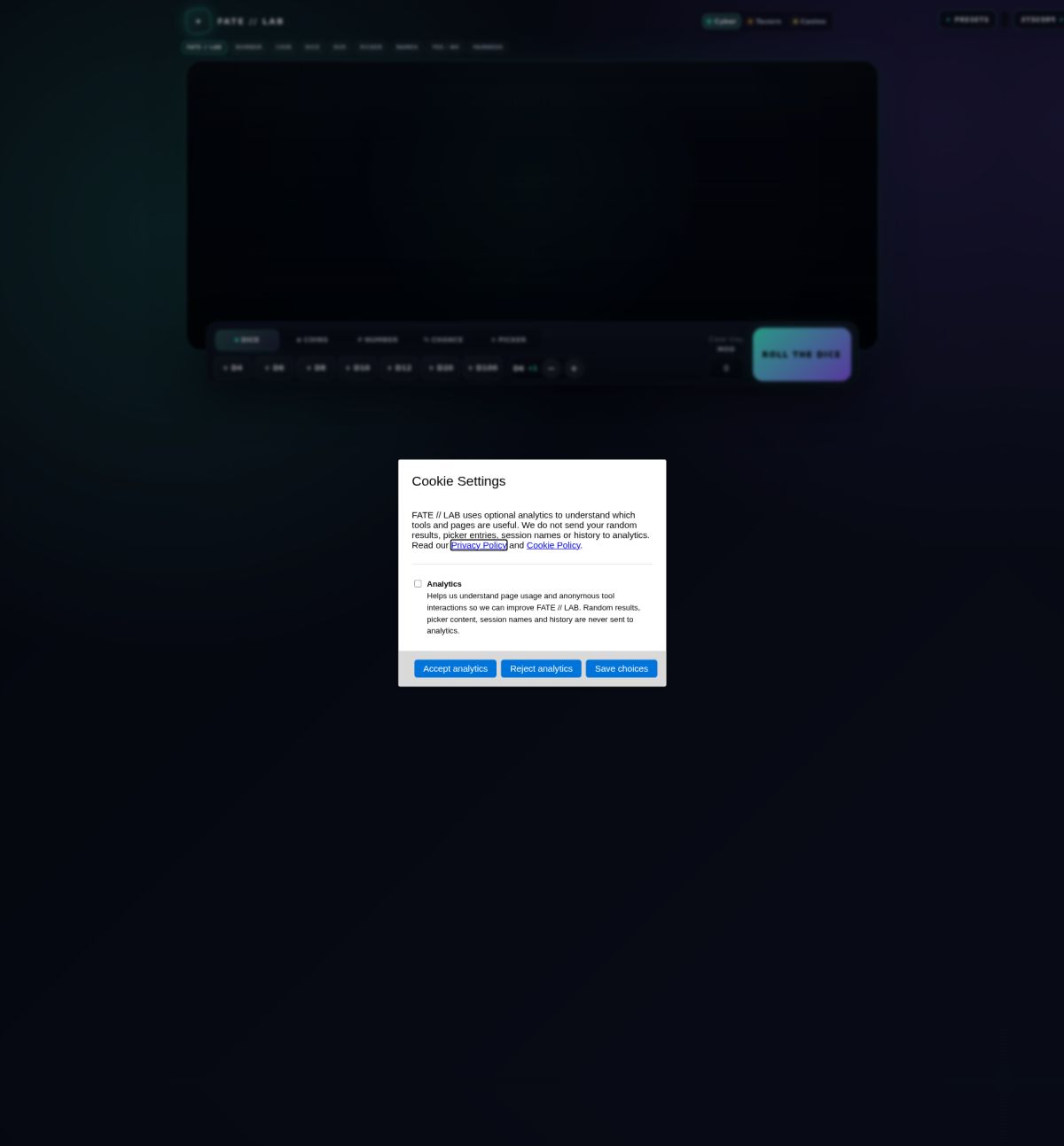 FATE // LAB website screenshot