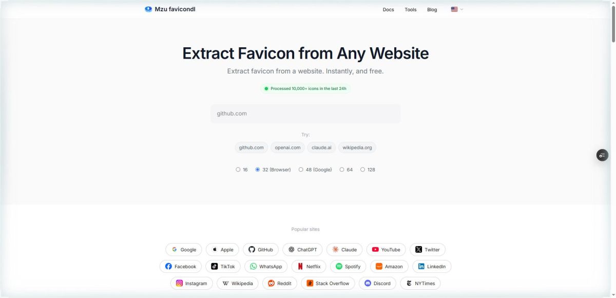 FaviconDL website screenshot