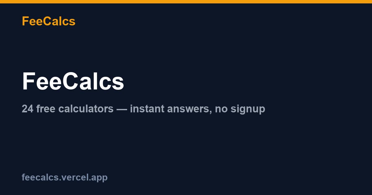 FeeCalcs screenshot