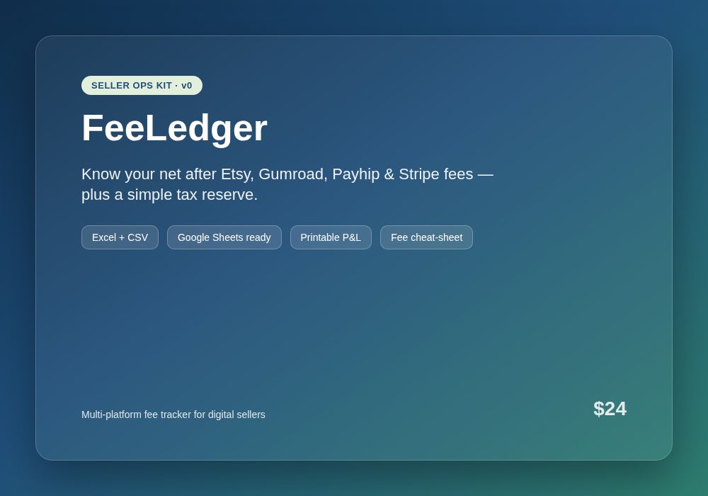 FeeLedger Seller Ops Kit website screenshot