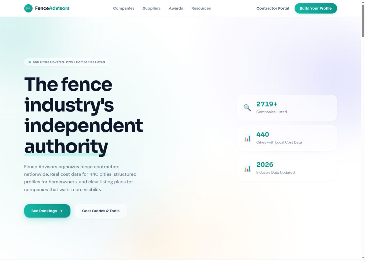 Fence Advisors website screenshot