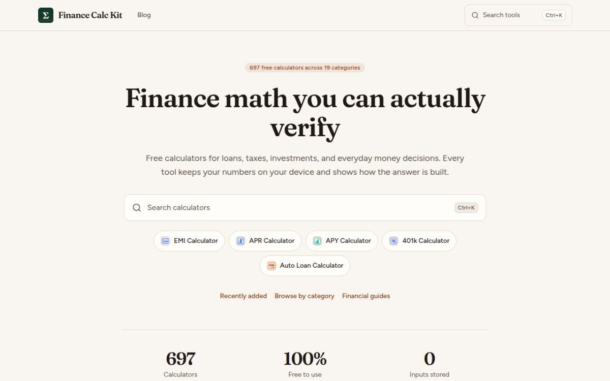Finance Calc Kit screenshot