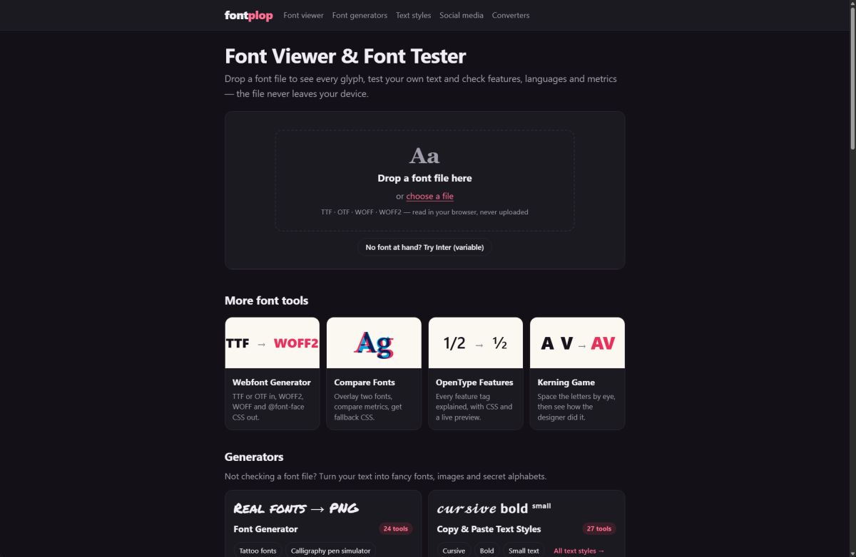 FontPlop screenshot