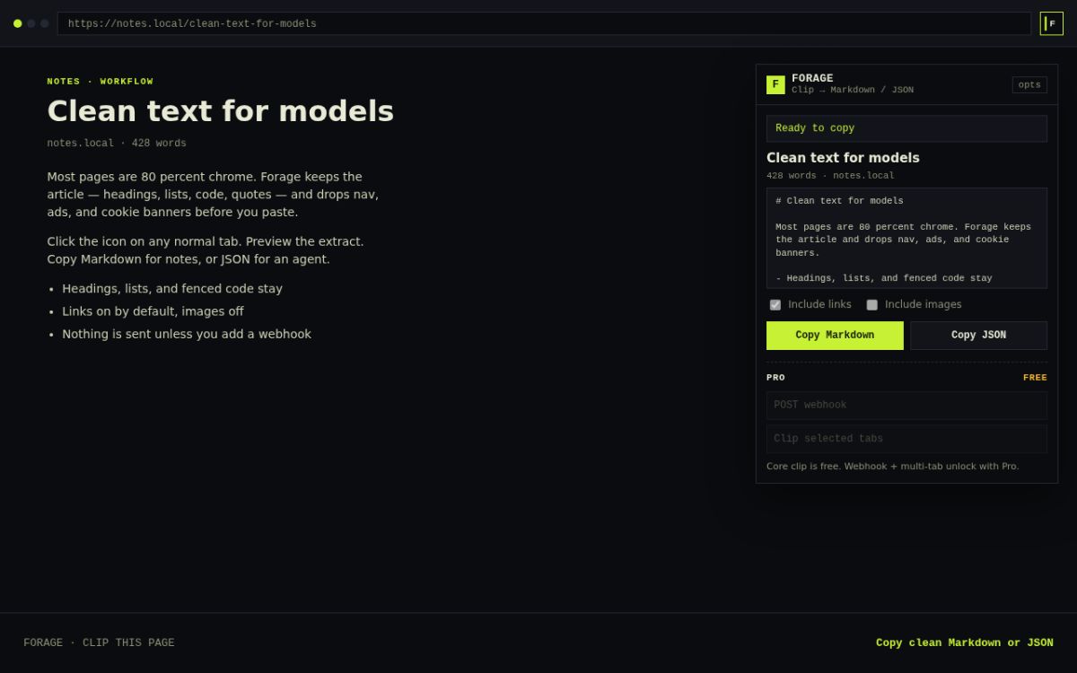 Forage website screenshot