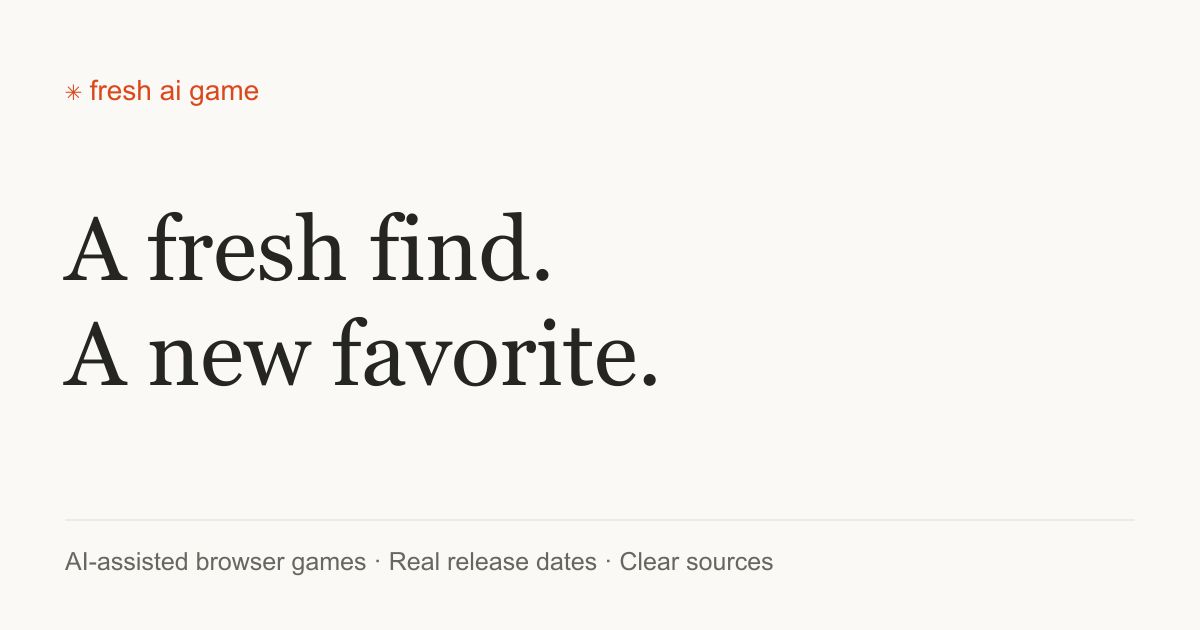 Fresh AI Game website screenshot