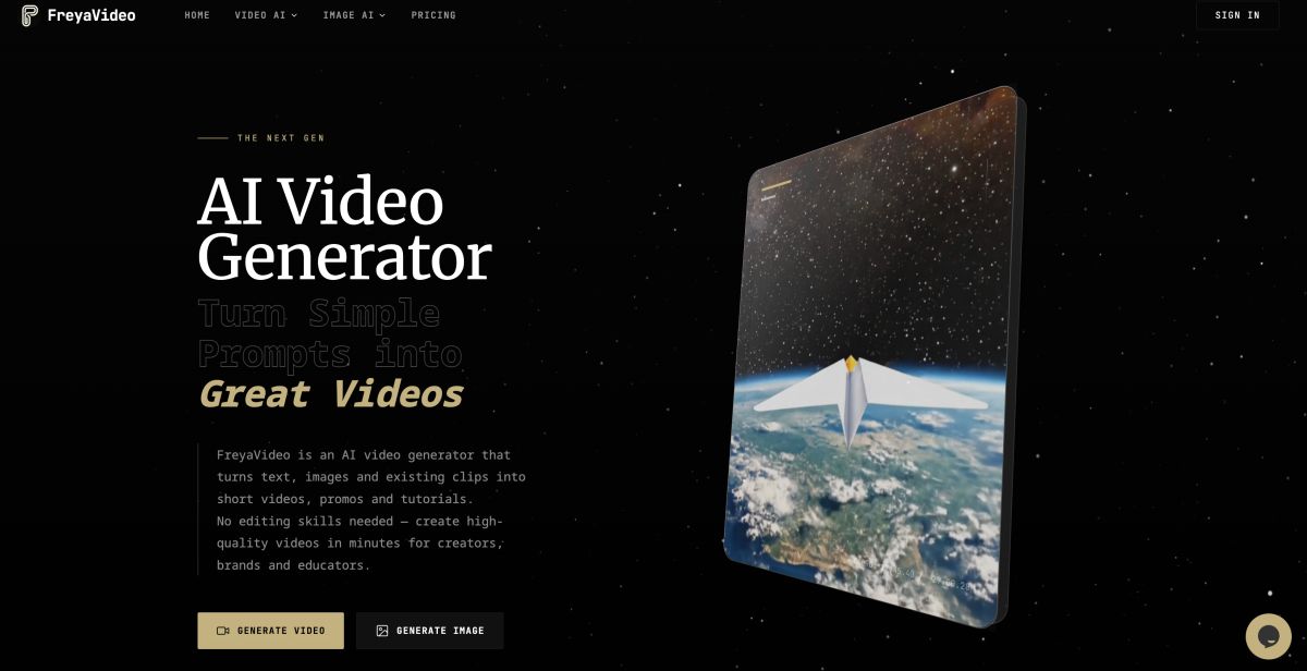 FreyaVideo website screenshot