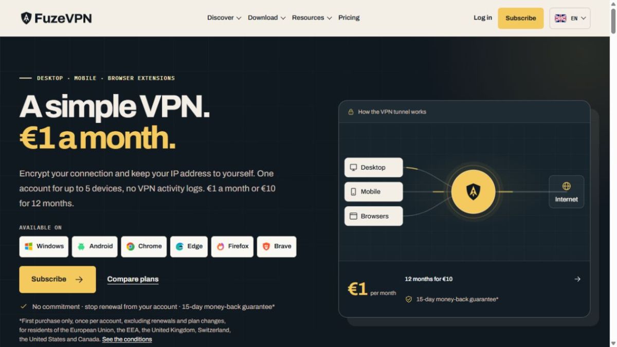 FuzeVPN screenshot