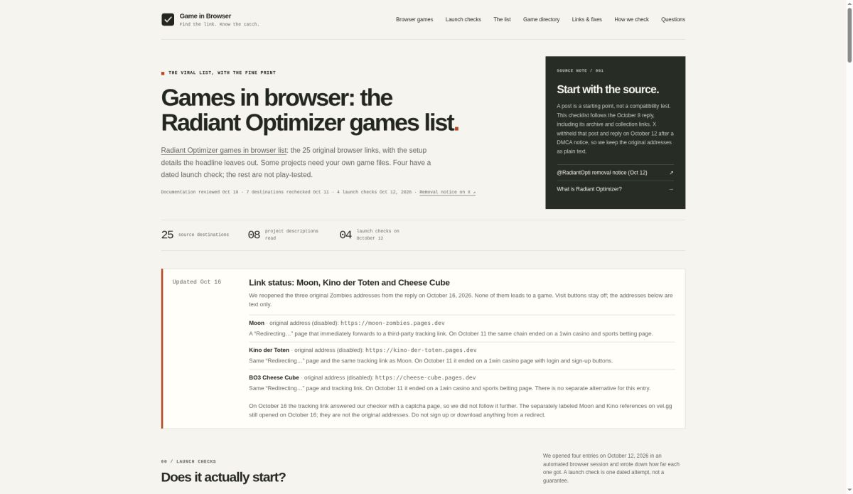 Games in Browser screenshot