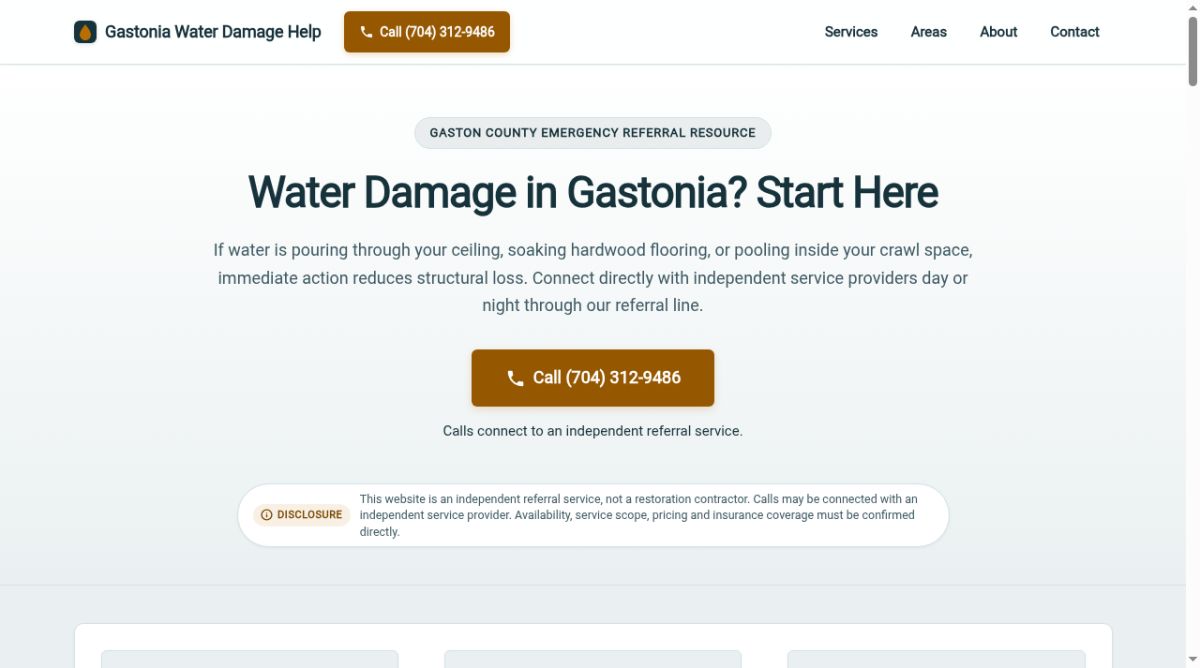 Gastonia Water Damage Help screenshot