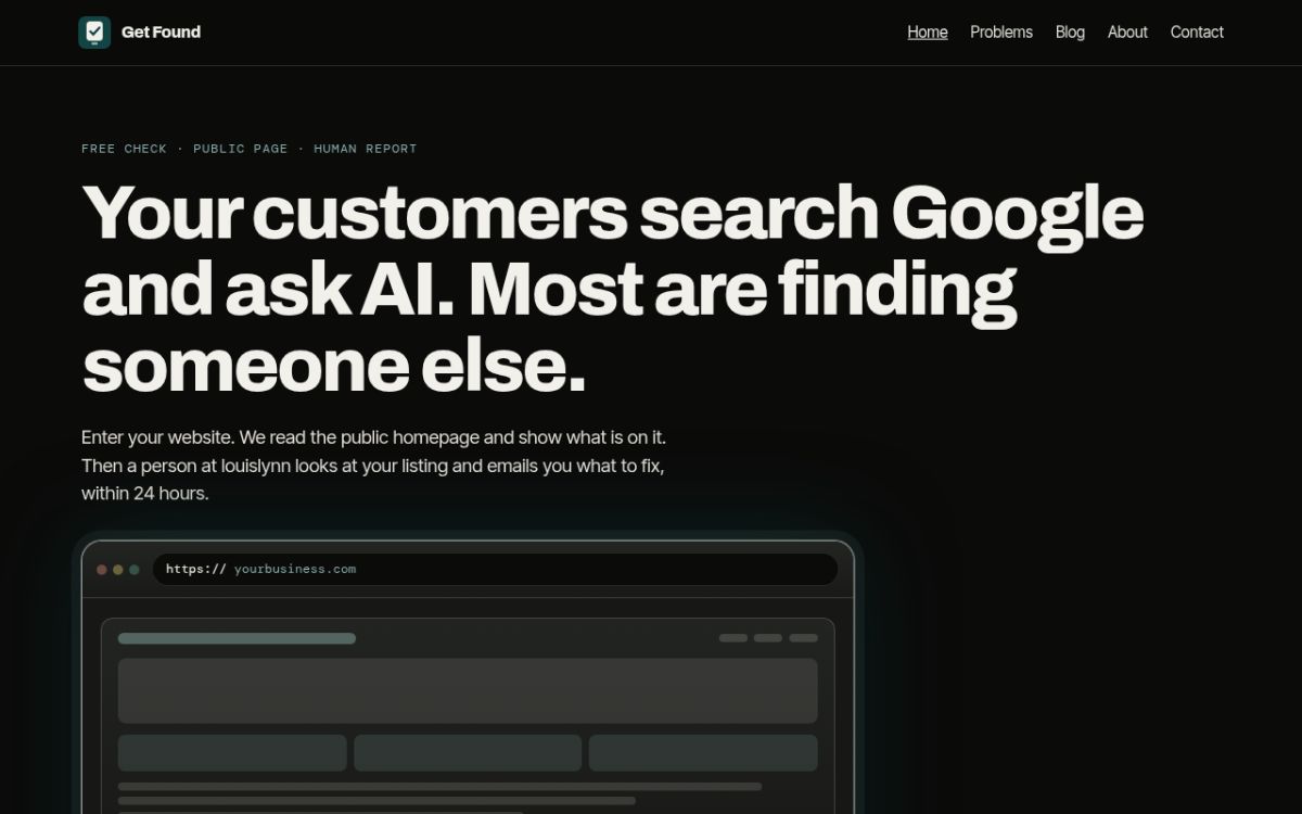 Get Found on Google website screenshot
