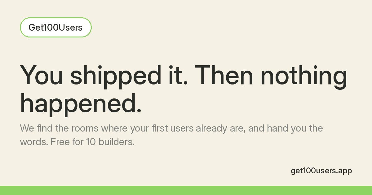Get100Users website screenshot