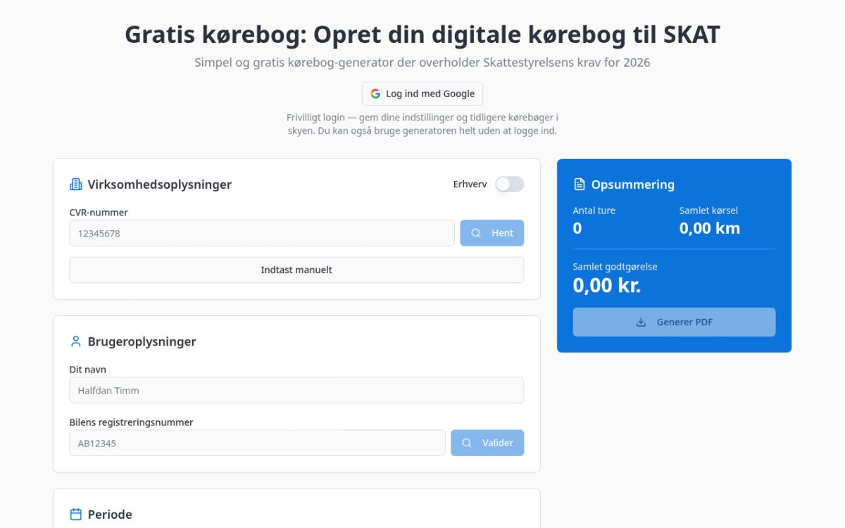 Gratis Kørebog website screenshot