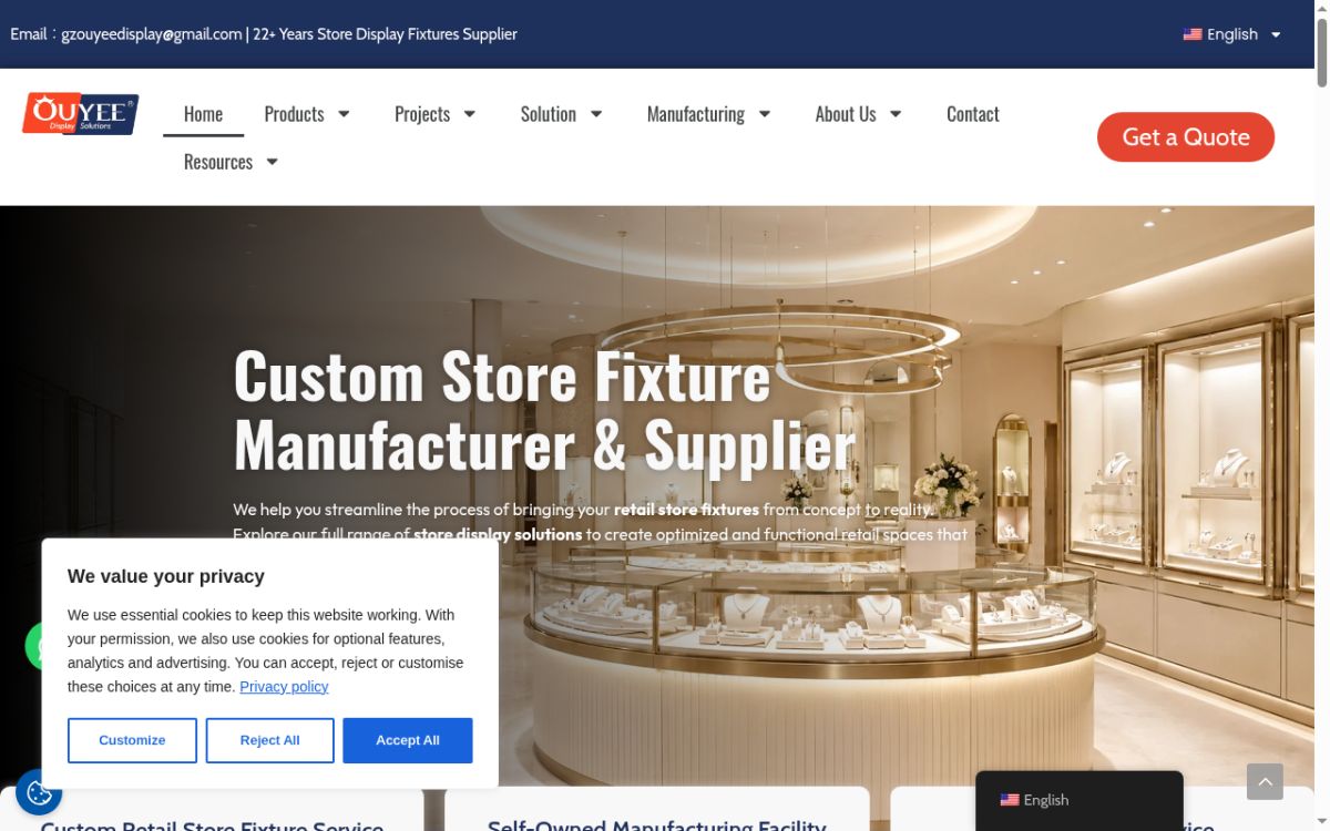 Guangzhou Ouyee Industrial Co., Ltd. website screenshot