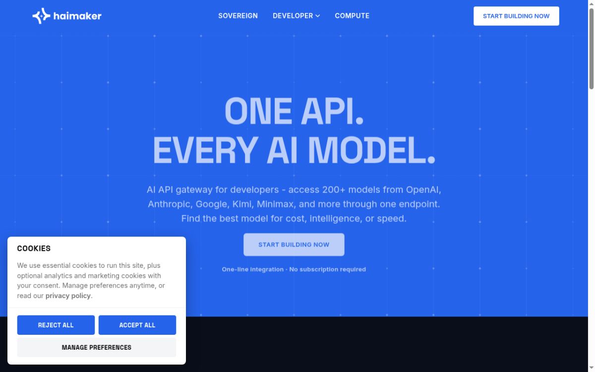 haimaker website screenshot