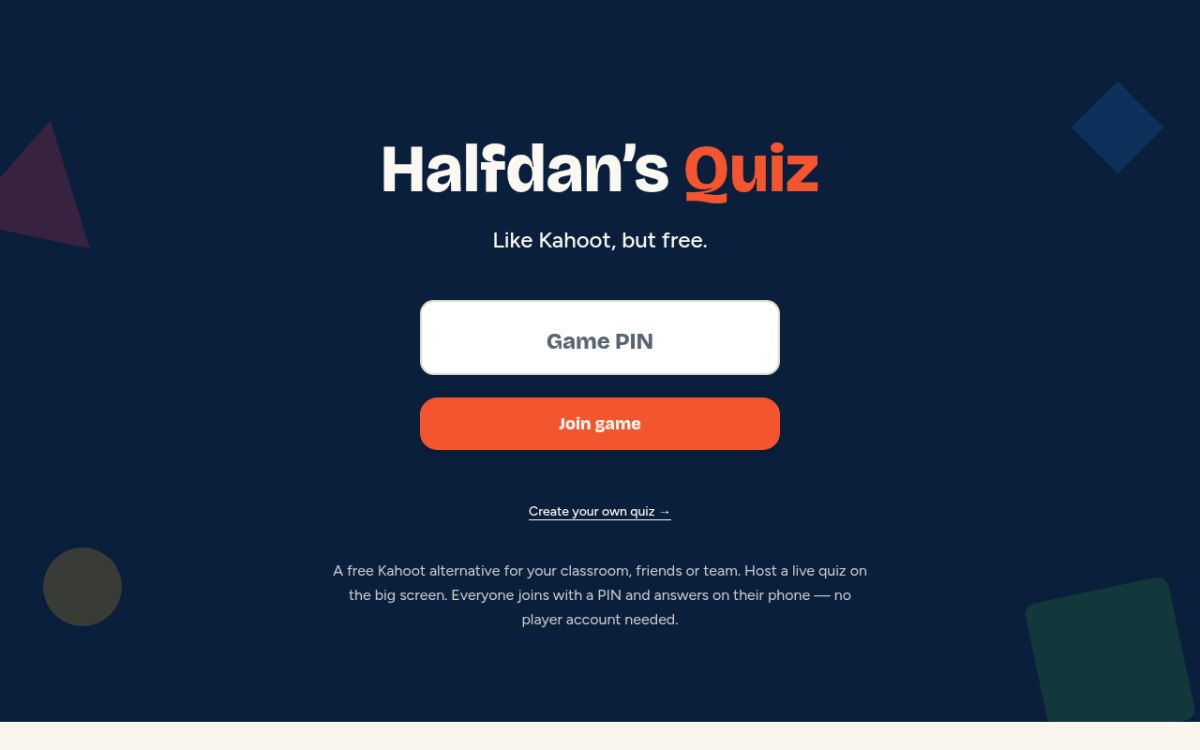 Halfdans Quiz screenshot