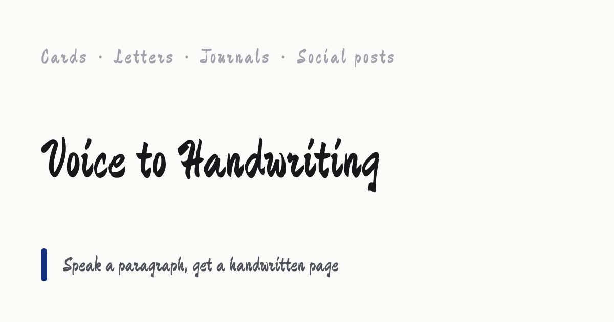 Handwriting Generator website screenshot