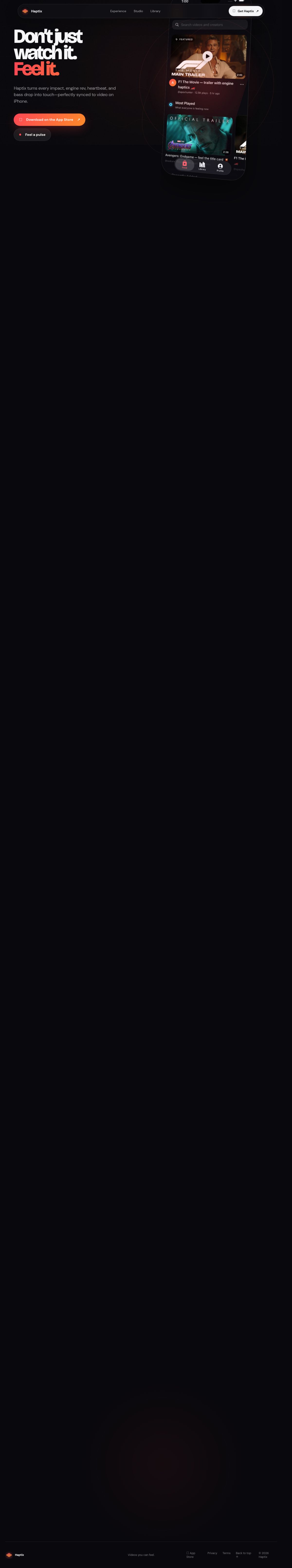Haptix website screenshot