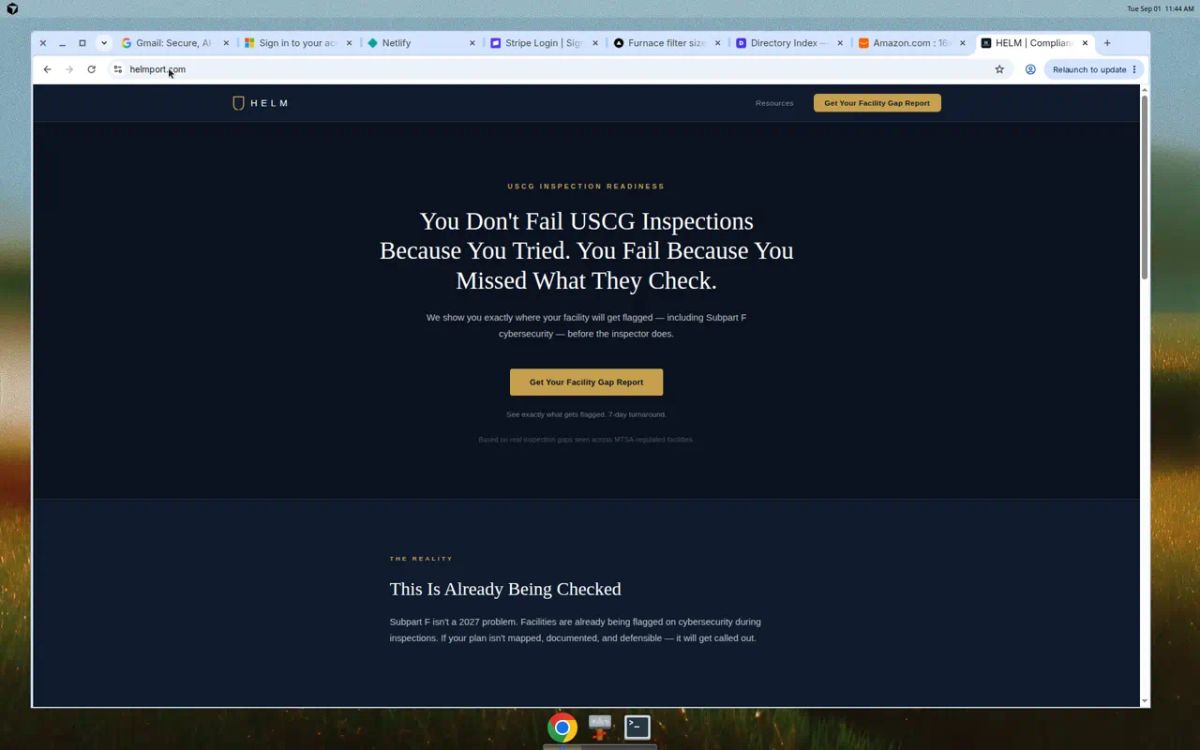HELM | Compliance Automation for Regulated Businesses website screenshot