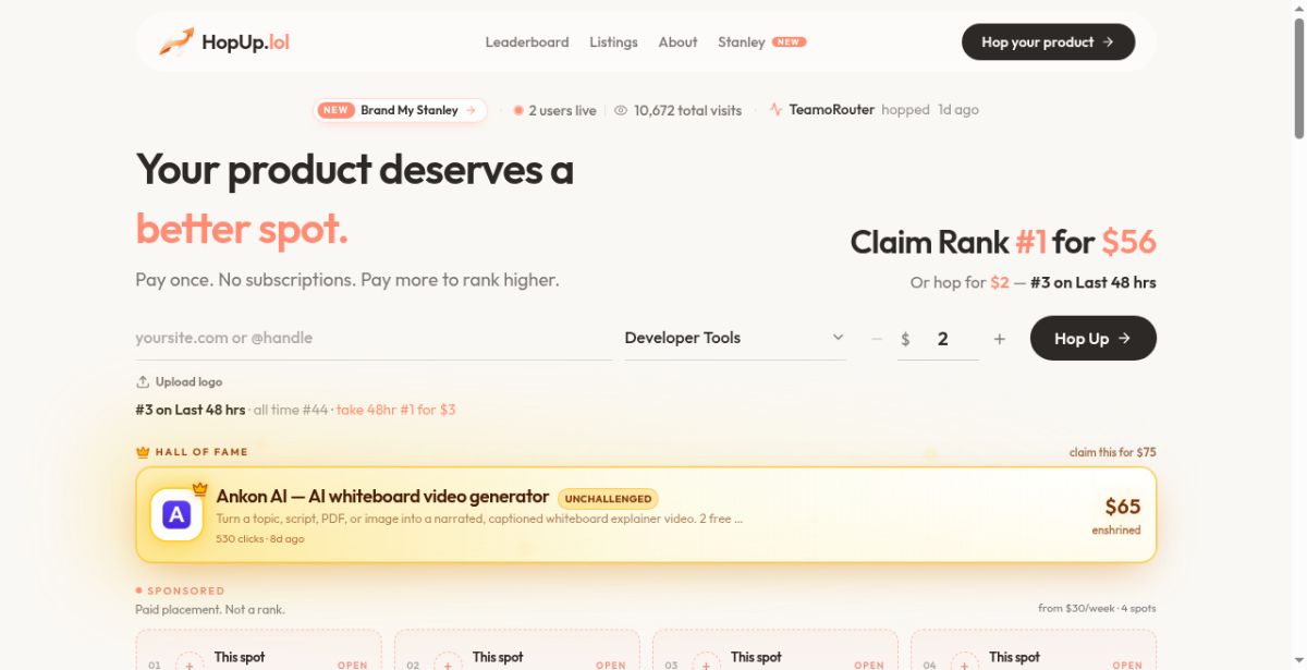 HopUp screenshot